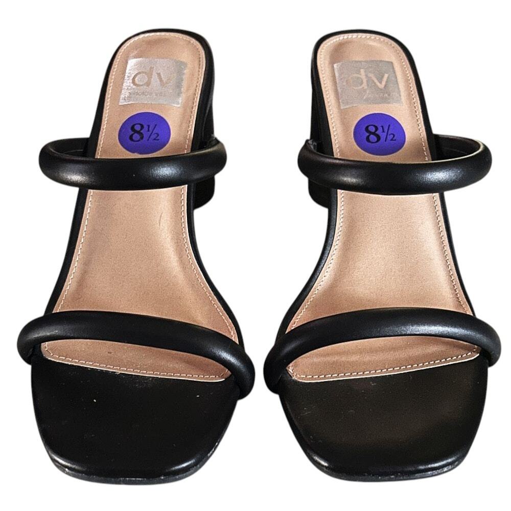 DV by Dolce Vita Slip On 3" Block Heel Black Sandals 8.5 - Picture 2 of 7